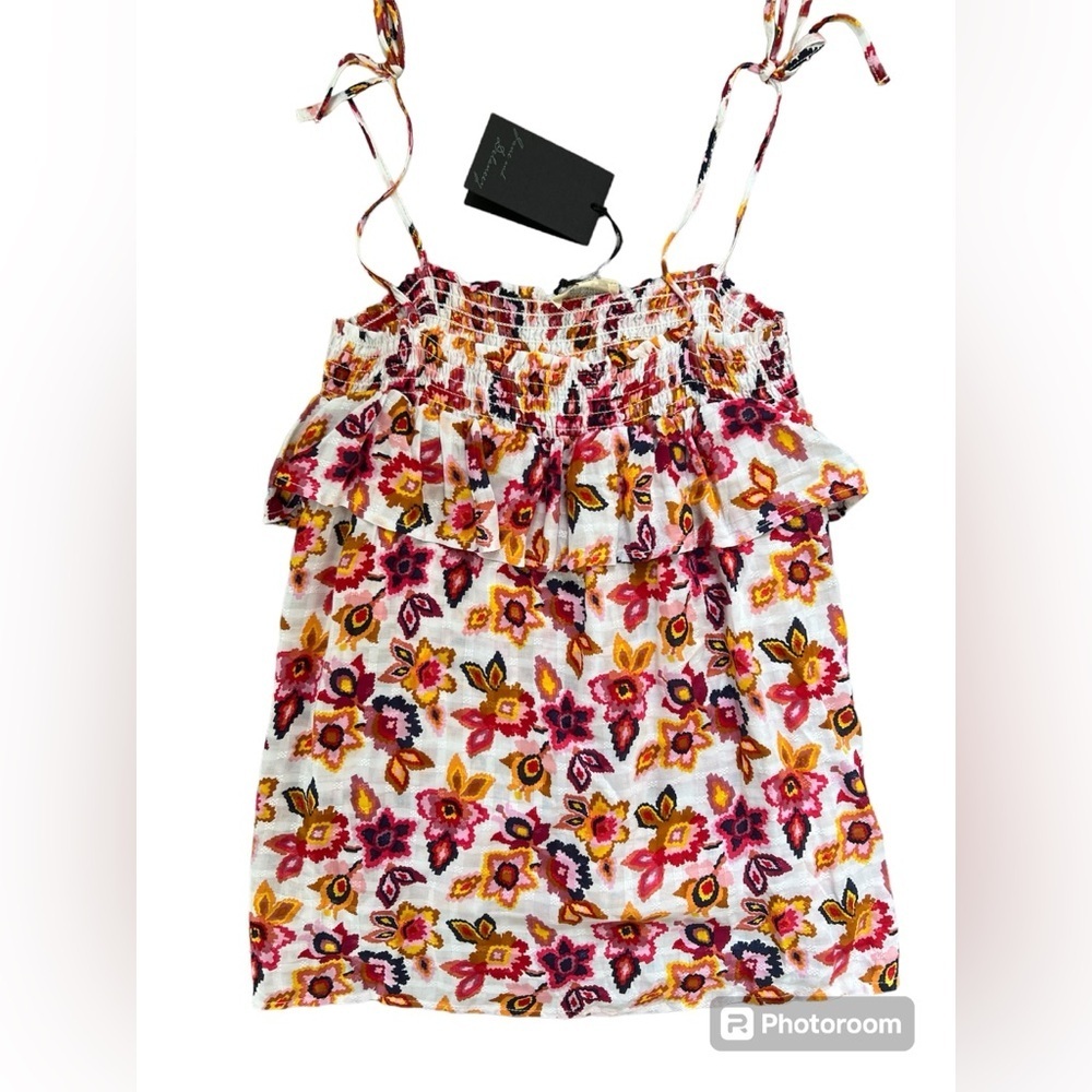 Jane and Delancey Women’s Ruffle Floral Tie Tank Top | Medium NWT